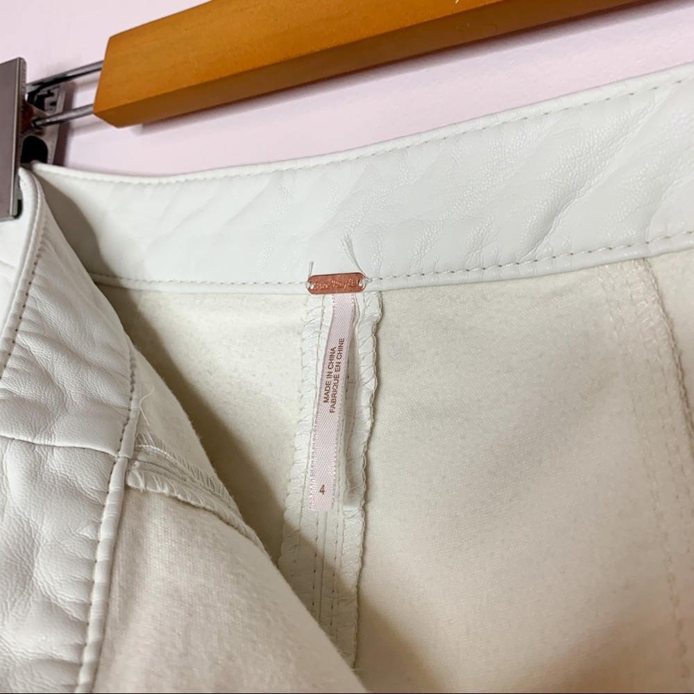 NWT Free People Kaelin Faux Leather White Pants 10 - Picture 12 of 16